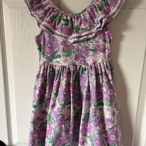 Floral ruffle collar dress